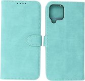Samsung Galaxy A12 Hoesje - Portemonnee Book Case - Kaarthouder & Magneetlipje - Kunstleer - Turquoise