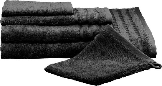 Kleine Wolke Royal handdoek 50x100 cm, zwart