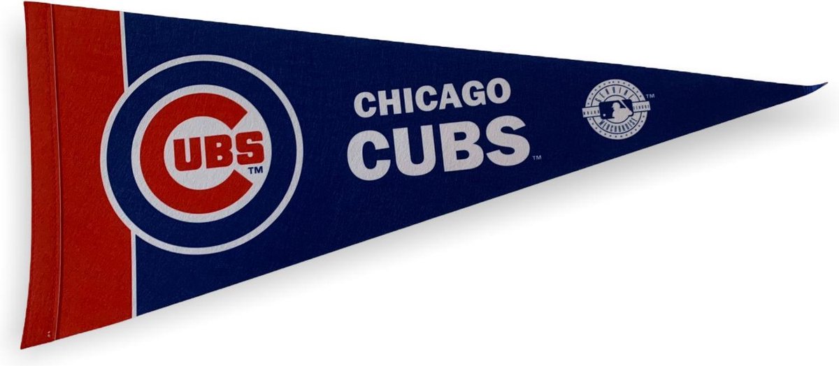 USArticlesEU - Chicago Cubs - MLB - Vaantje - Baseball - Honkbal -  Sportvaantje - Pennant - Wimpel - Vlag - Blauw/Wit/Rood - 31 x 72 cm