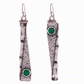 up- site down Lange Oorbellen- Groen-Metaal-Charme Bijoux