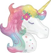 Anagram Folieballon Enchanted Unicorn 83 X 73 Cm Wit/roze