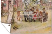 Décoration de jardin Petit déjeuner sous le grand bouleau - Carl Larsson - 60x40 cm - Affiche de jardin