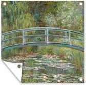 Tuinposters De Japanse brug en waterlelies - Claude Monet - 50x50 cm - Tuindoek - Buitenposter