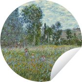 Tuincirkel De weide - Claude Monet - 120x120 cm - Ronde Tuinposter - Buiten XXL / Groot formaat!