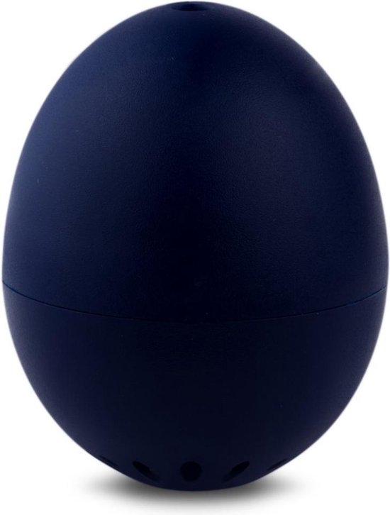 Donkerblauwe eierwekker op witte achtergrond.