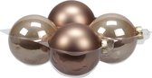 4x stuks kerstversiering kerstballen ginger bruin van glas - 10 cm - mat/glans - Kerstboomversiering