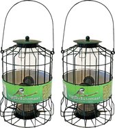 2x mangeoire à oiseaux silo pour petits oiseaux approprié métal vert 36 cm - Mangeoire à Nourriture pour oiseaux Vogel - Station d'alimentation pour oiseaux