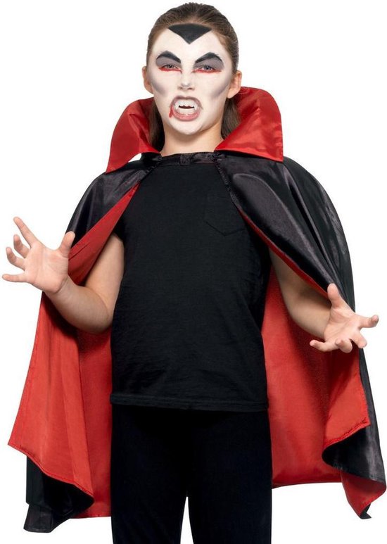 Vampier/Dracula verkleed set met cape schmink en tanden - Horror Halloween en carnaval kostuums