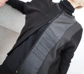 YELIZ YAKAR - Luxe Dames Moulage Vest  “Heloise”  met Leer detail - Zwart - maat S/36 - designer kleding