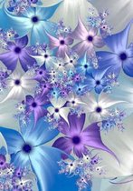 VSE Diamond painting -  Paars roze blauwe bloemen - 30 X 40 cm - Vierkante steentjes - Voor volwassenen -  Diamant schilderen - Volledig pakket - M0730-2