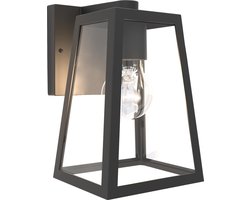 LUTEC Fia - Wandlamp voor buiten met E27 retrofitting - Premium aluminium - IP44 weerbestendig - Mat zwart