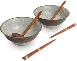 EDO JAPAN - RAMEN BOWL SET /6 SATO KAIRAGI KURO