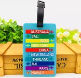 DW4Trading Étiquette de bagage - Étiquette de voyage - Étiquette de bagage - Monde entier - Bleu