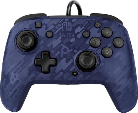 PDP Gaming Faceoff Deluxe+ Nintendo Switch Controller - Blue Camo