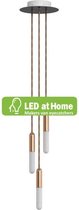 LEDatHOME - Made in Italy ophanging met 3 hangers compleet met lampen, P-Light en 200 mm Rose-One