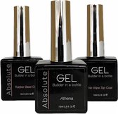 Gellex - SET Absolute Gel Builder in a bottle "Athena" 15ml - Starterspakket 3x15ml - Gellak - Gel Nagellak- Biab nagels