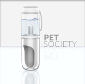 PetSociety.nl Drinkfles voor Honden met Filter - 330 ML - BPA vrij - Wit - 100% Lekvrij - Waterfles voor Volwassen Honden en Puppy's  - Wandelen - Voor Onderweg - Hondencadeau
