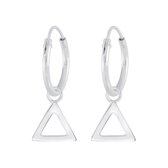 Joy|S - Zilveren driehoek bedel oorbellen - triangel - oorringen