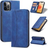 GSMNed – Luxe iPhone XR Blauw – Coque en cuir PU de haute qualité – iPhone XR Blauw – Design – Avec compartiment à billets