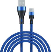 ADC-001 3A USB naar USB-C / Type-C Weave snellaaddatakabel, lengte: 2 m (blauw)