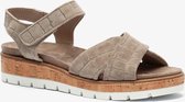 Hush Puppies suede dames sandalen - Beige - Maat 38 - Echt leer - Uitneembare zool