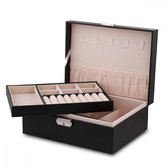 Luxe Sieradendoos - Juwelen doos voor sieraden organizer (ring, ketting, oorbellen,) – Dames bijouterie doos - Zwart
