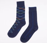 Duurzame sokken Vodde Argyle 2-pack Navy / 43-46