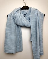 Dames sjaal geribbelde stof lichtblauw