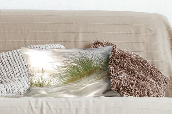 Sierkussen Mer des Wadden pour l'intérieur - Dunes de sable de la mer des Wadden - 50x30 cm - Coussin intérieur rectangulaire en coton