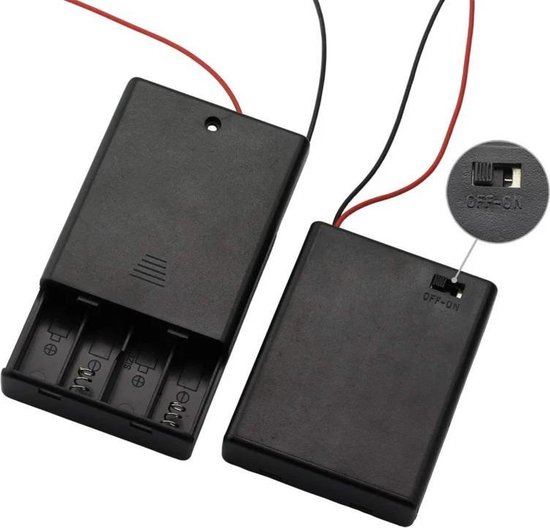 4x AAA Batterijhouder met Schakelaar