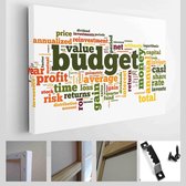 Onlinecanvas - Schilderij - Budgetconcept In Tag Cloud Art Horizontaal - Multicolor - 80 X 60 Cm