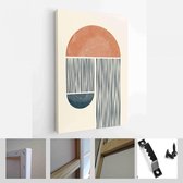 Halverwege de eeuw modern design. Een trendy set van abstracte handgeschilderde illustraties voor wanddecoratie, Social Media Banner, Brochure Cover Design - Modern Art Canvas - ve