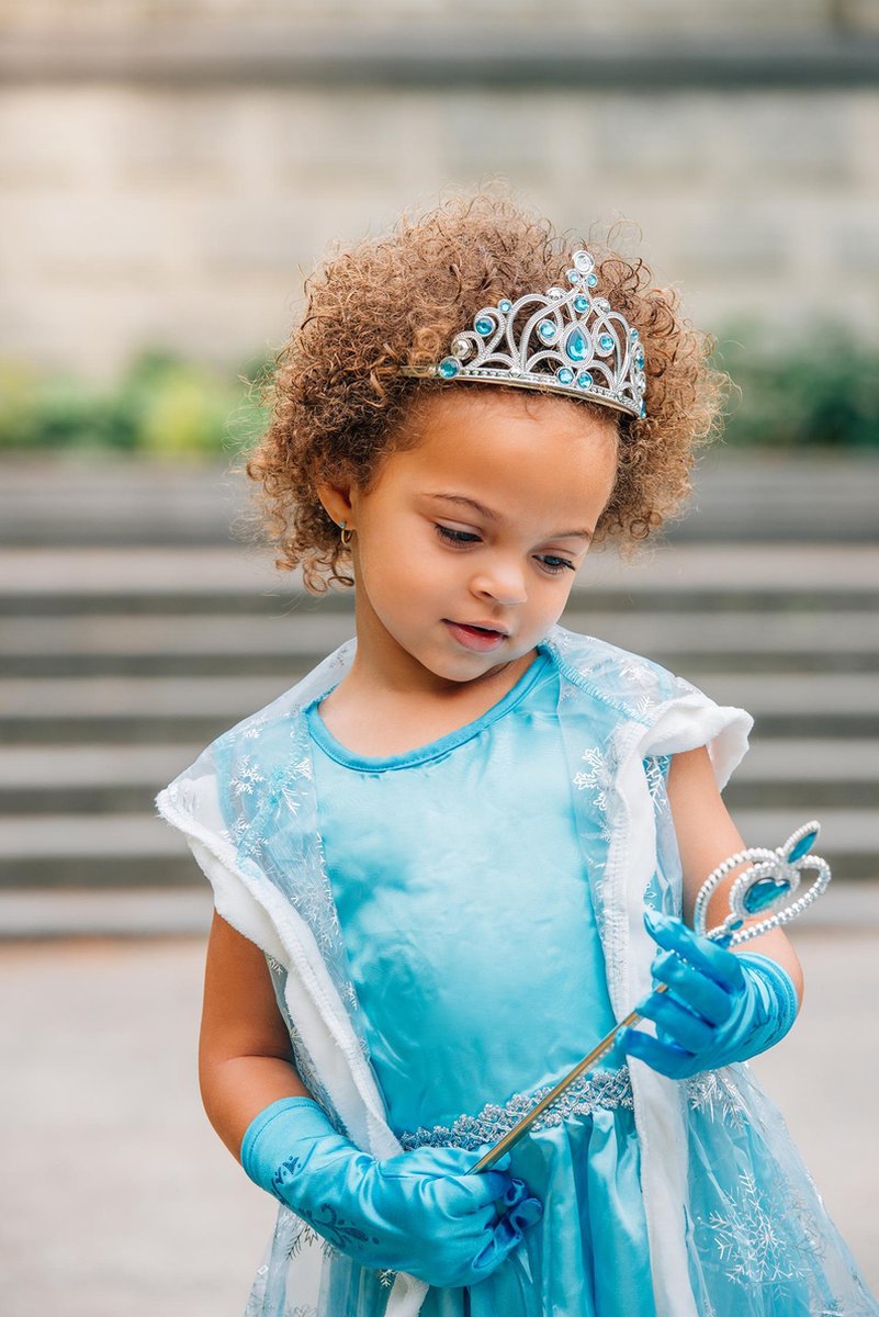 Het Betere Merk prinsessenjurk meisje - carnavalskleding - Elsa jurk - verkleedkleding meisje - kroon - toverstaf — afbeelding 2