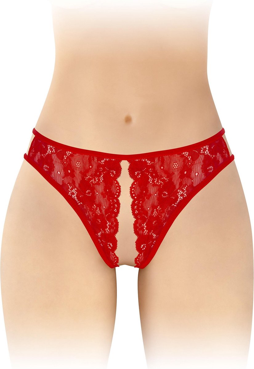 Fashion Secret Victoria - Erotische String - Open Kruis - Rood - One Size