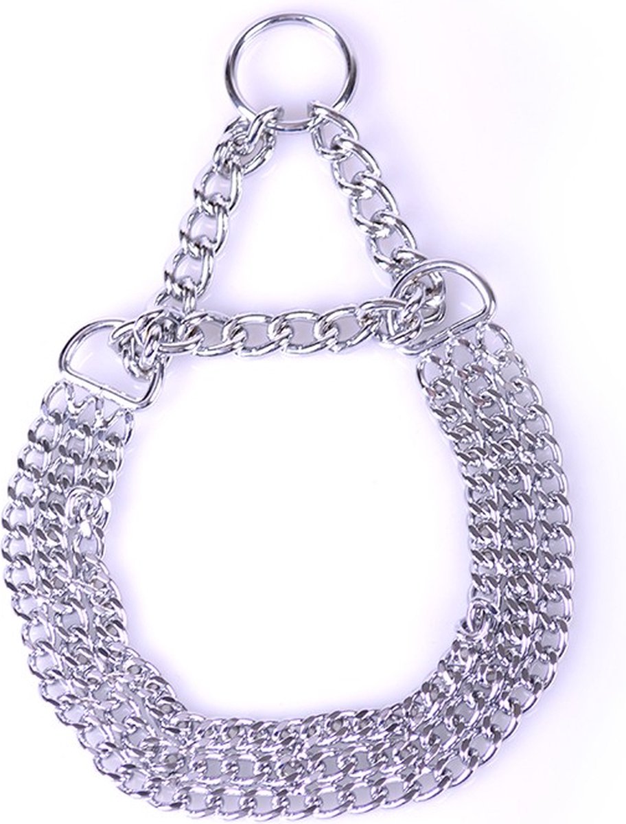 Goedkoopste Collar met drie rijen ketting - zilver