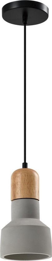 QUVIO rural - Lampes - Plafonnier - Siècle des Lumières - Siècle des Lumières plafonniers - Eclairage de cuisine - Lampe - Douille E27 - Avec 1 point lumineux - Pour l'intérieur - Tête en bois - Béton - Métal - D 12,5 cm - Grijs et marron