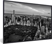 Fotolijst incl. Poster - New York - Central Park - USA - Zwart - Wit - 90x60 cm - Posterlijst
