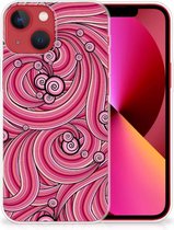 Back Case TPU Siliconen Hoesje Geschikt voor iPhone13 Smartphone hoesje Swirl Pink