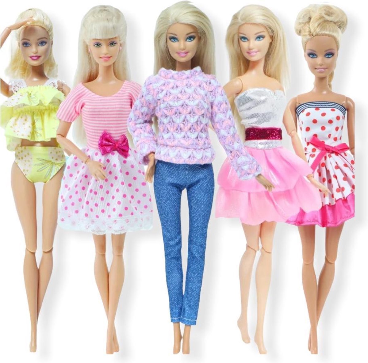 Poppenkleertjes Isa's friends - 5 Outfits poppen - Geschikt voor o.a Barbie -... | bol.com