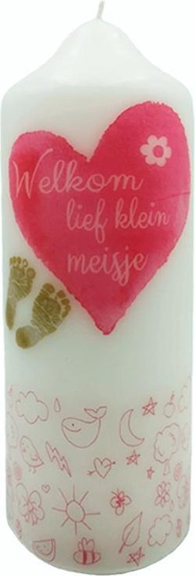 Geboortekaars meisje Baby cadeau meisje Kaars Welkom lief meisje