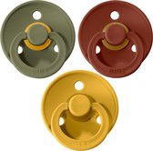 Bibs Speen Set 6 18 Maanden | Fopspeen Set 3 Stuks | Olive, Oker, Rust, by Le Beau