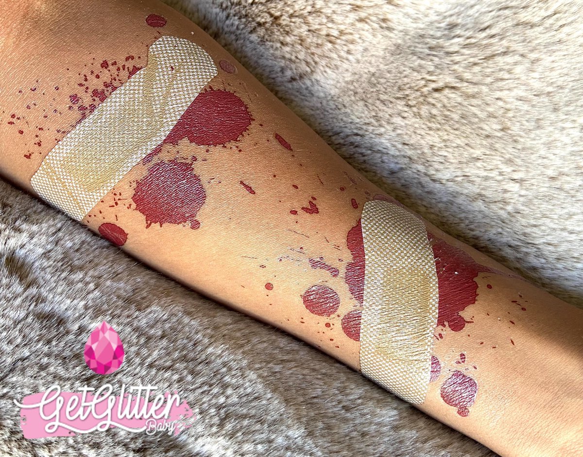 GetGlitterBaby® - Pleister Wonden Tattoo / Halloween Decoratie Versiering / Carnaval Schmink Make Up Plak Tattoos Bloed / Tijdelijke Nep Tatoeage - Pleisters — afbeelding 5