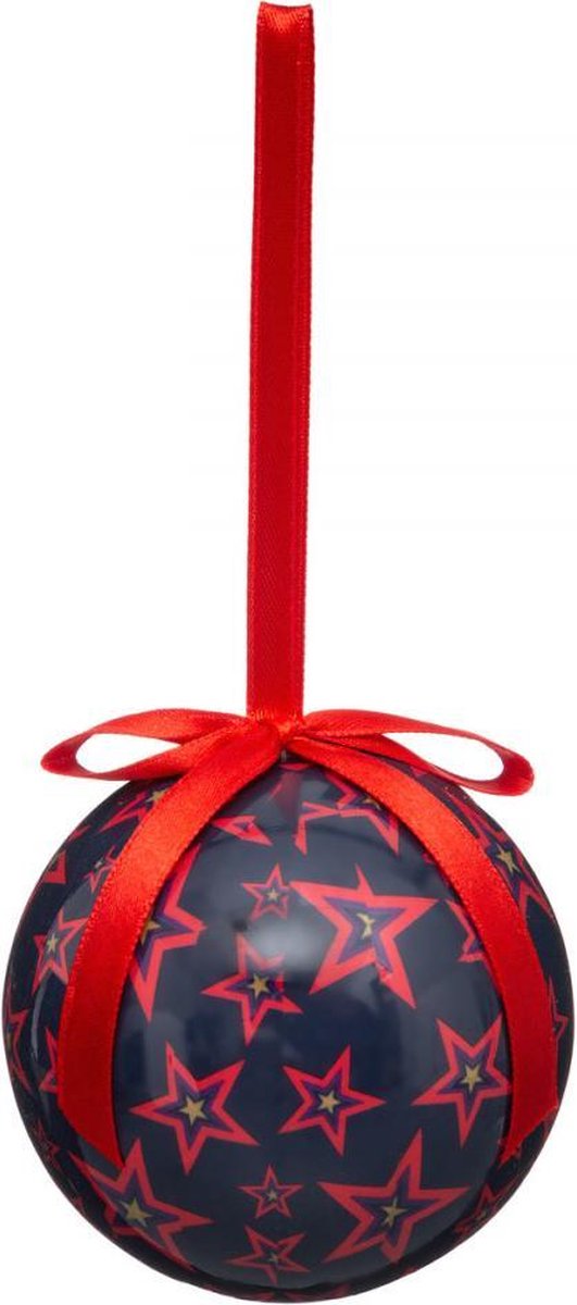 Kerstballenset 6 stuks - bedrukt papier- 7.5cm - collectie 2022