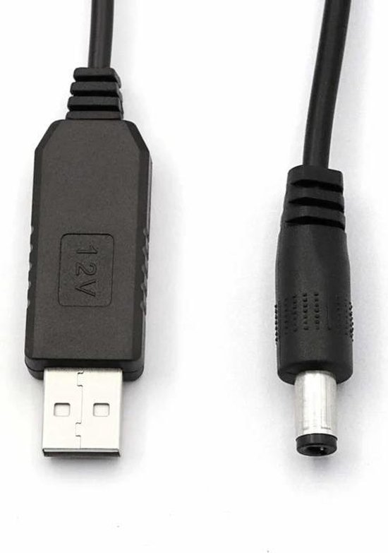 USB auf DC Adapterkabel 1m 5V auf 12V 5.5x2.1mm Step-up Stromkabel