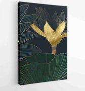 Luxe gouden behang. Zwarte en gouden achtergrond 4 - Moderne schilderijen – Verticaal – 1915221625 - 40-30 Vertical