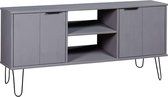 Tv meubel grijs massief grenenhout 114,5x39,5x57 cm