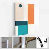 Set van abstracte geometrische kunst aan de muur. Halverwege de eeuw illustratie in minimalistische stijl voor wanddecoratie achtergrond - moderne kunst canvas - verticaal - 187545