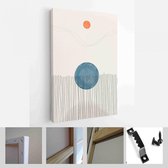 Set van abstracte handgeschilderde illustraties voor briefkaart, Social Media Banner, Brochure Cover Design of wanddecoratie achtergrond - Modern Art Canvas - verticaal - 185604853