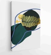 Gouden tropische muur kunsten vector. Botanische lijntekening met aquarelpenseel 3 - Moderne schilderijen – Verticaal – 1899820966 - 80*60 Vertical