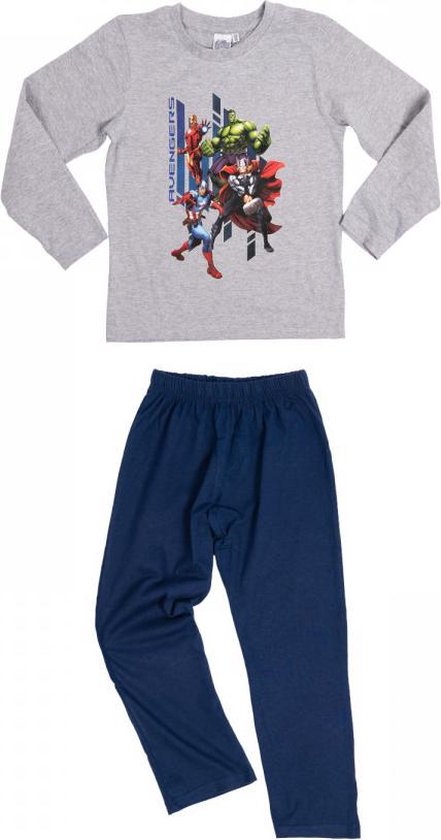 Pyjama Marvel Avengers - coton - gris/bleu - taille 110/116 | bol.com